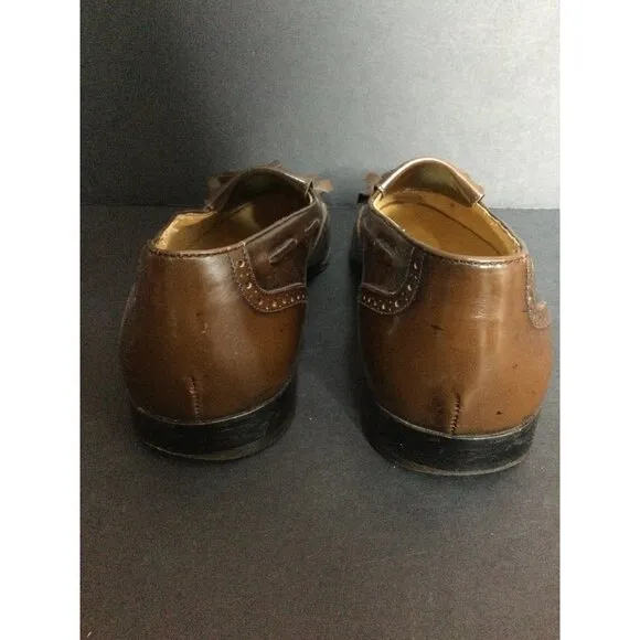 Salvatore Ferragamo Kittle Tassel Wingtip Leather Loafers Slip on Men Size 7.5 D