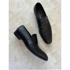 Salvatore Ferragamo Men's Black Leather Loafers Sz 8.5
