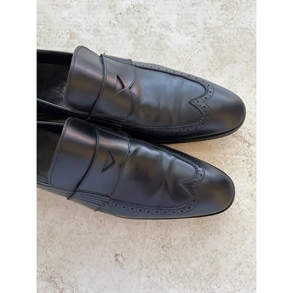 Salvatore Ferragamo Men's Black Leather Loafers Sz 8.5