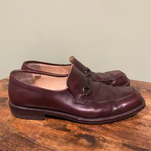 Salvatore Ferragamo Mens Studio Brown Metal Horsebit Leather Loafers Size 9 2E
