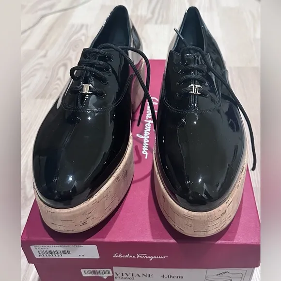 Salvatore Ferragamo Patent Platform Loafers
