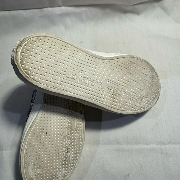 Salvatore Ferragamo Silver Sneakers Slip-On Glitter