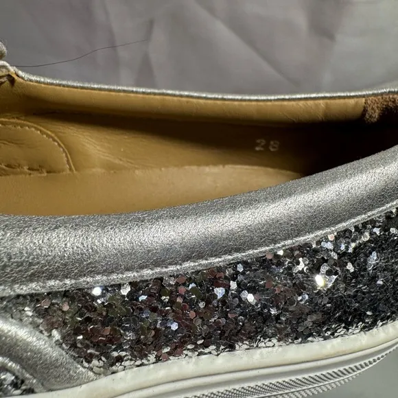 Salvatore Ferragamo Silver Sneakers Slip-On Glitter