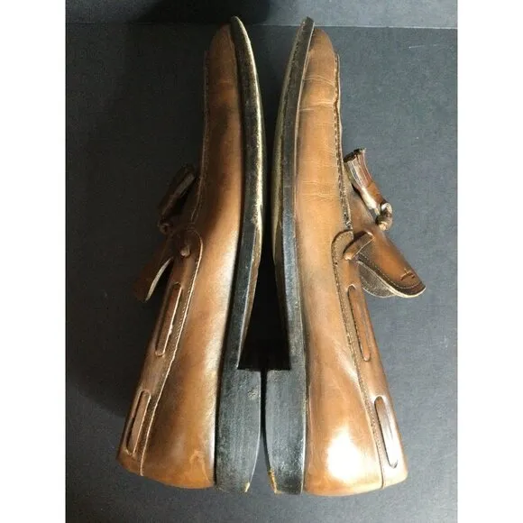 Salvatore Ferragamo Studio Italy Tassel Leather Loafers Slip On Men Size 7.5 D