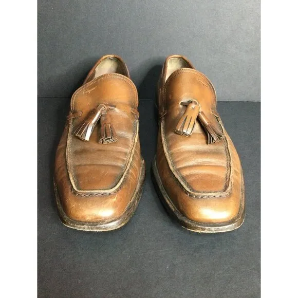 Salvatore Ferragamo Studio Italy Tassel Leather Loafers Slip On Men Size 7.5 D