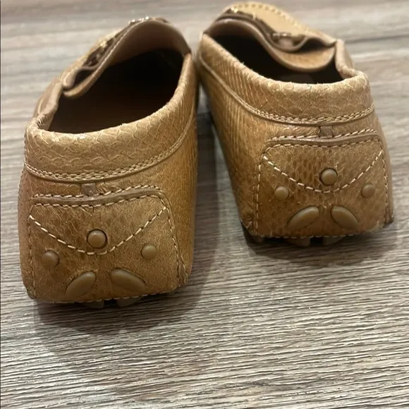 Salvatore Ferragamo Tan Leather Loafers with Signature Gancini