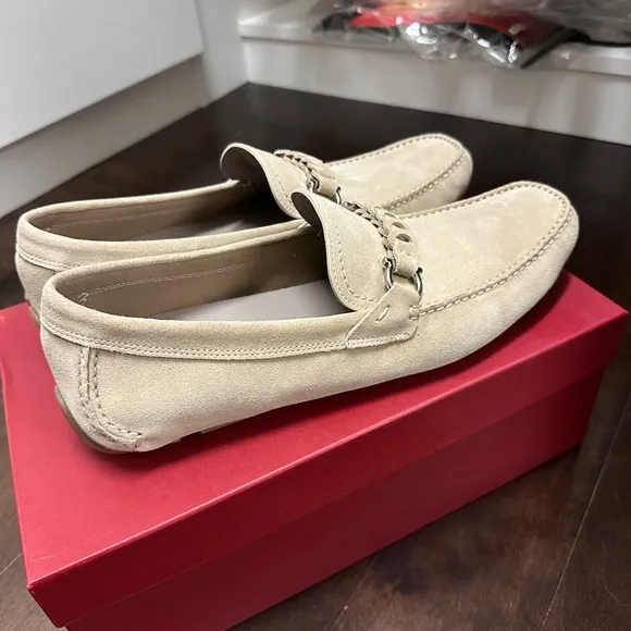 Salvatore Ferragamo Tan Suede Loafers