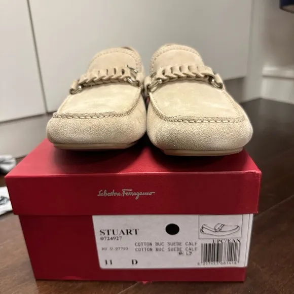 Salvatore Ferragamo Tan Suede Loafers