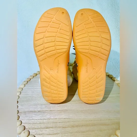 Salvatore Ferragamo - U.S. Size 8.5 - Orange Mules