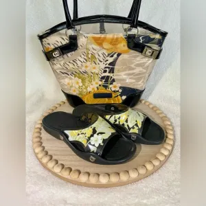 Salvatore Ferragamo - U.S. Size 9 - Black &amp; Yellow Mules