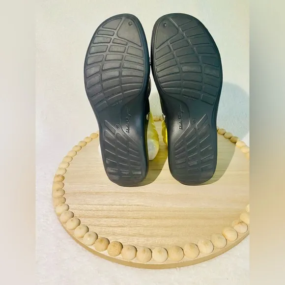 Salvatore Ferragamo - U.S. Size 9 - Black &amp; Yellow Mules