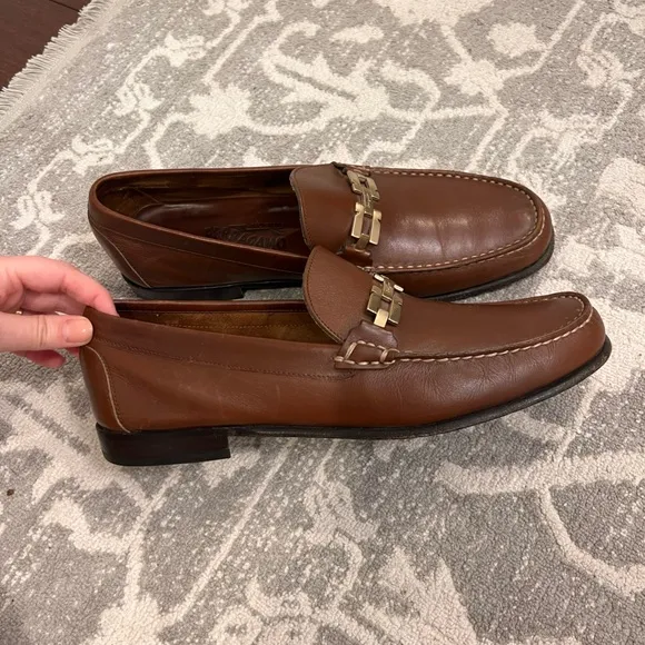 Salvatore Ferragamo Womens  Horsebit Leather Brown Loafers