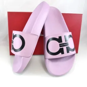 Salvatore Ferragamo “Groove 2 Gancini” Slides – Lilac 💜✨
