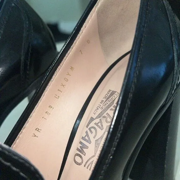 Salvatore Ferragamo High Heel Moccasin Loafers 7B