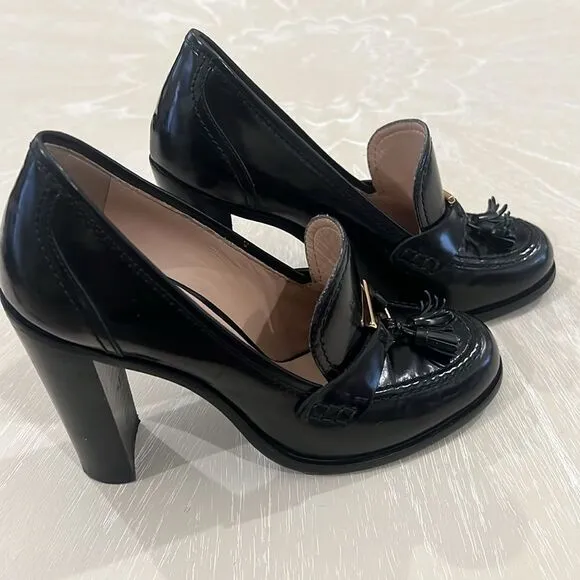 Salvatore Ferragamo High Heel Moccasin Loafers 7B