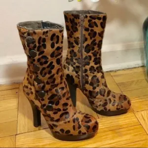 Sam Edelman Calf fur animal print boots