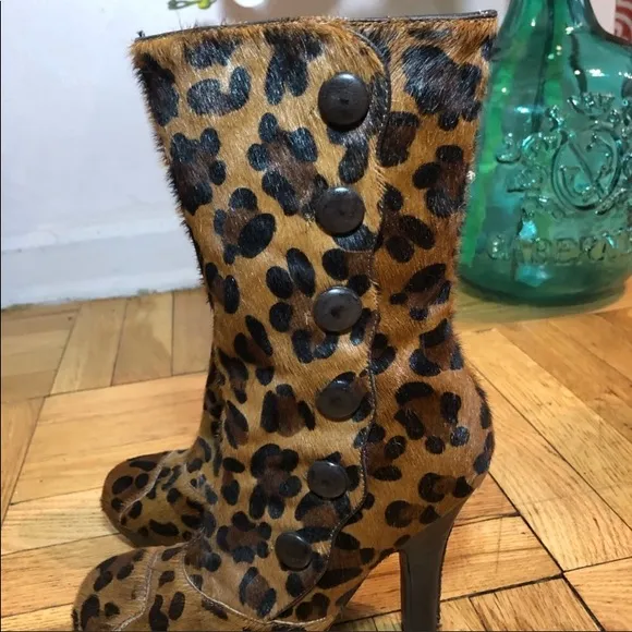 Sam Edelman Calf fur animal print boots