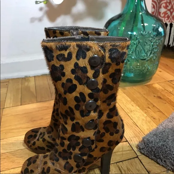 Sam Edelman Calf fur animal print boots