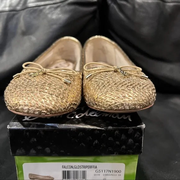 Sam Edelman Gold Metallic Falcon 2 Ballet Flats Womens Size 6.5