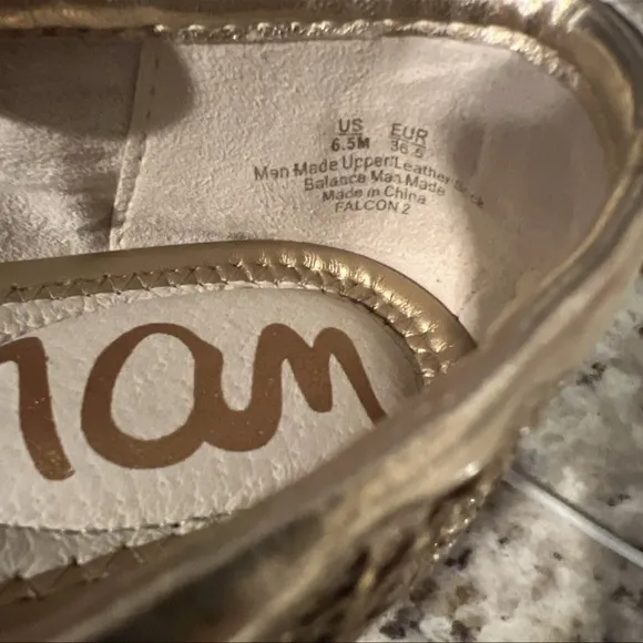 Sam Edelman Gold Metallic Falcon 2 Ballet Flats Womens Size 6.5