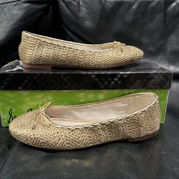 Sam Edelman Gold Metallic Falcon 2 Ballet Flats Womens Size 6.5