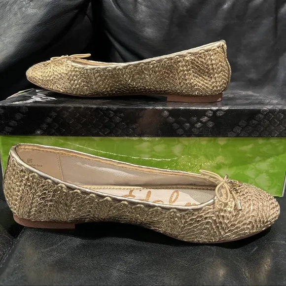 Sam Edelman Gold Metallic Falcon 2 Ballet Flats Womens Size 6.5