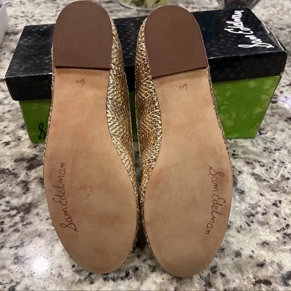 Sam Edelman Gold Metallic Falcon 2 Ballet Flats Womens Size 6.5