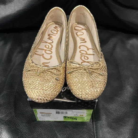 Sam Edelman Gold Metallic Falcon 2 Ballet Flats Womens Size 6.5