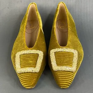 Sam Edelman Janina Striped Velvet Oversized Ornament Buckle  womens size 8.5