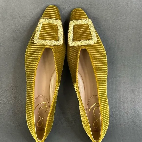 Sam Edelman Janina Striped Velvet Oversized Ornament Buckle  womens size 8.5
