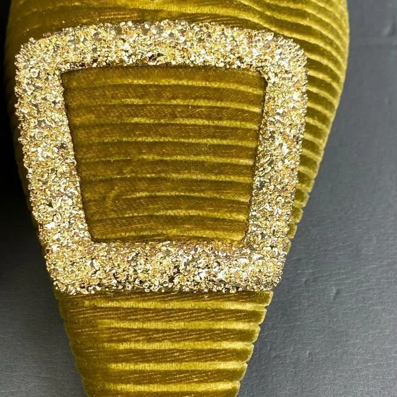 Sam Edelman Janina Striped Velvet Oversized Ornament Buckle  womens size 8.5
