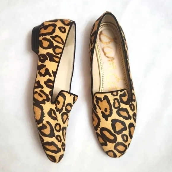Sam Edelman Jordy Leopard Print Leather Slip-on loafers (womens size 9N)