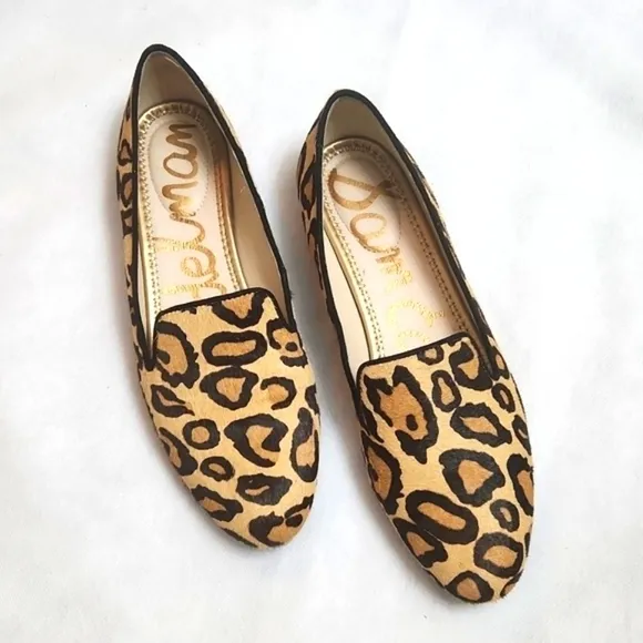 Sam Edelman Jordy Leopard Print Leather Slip-on loafers (womens size 9N)