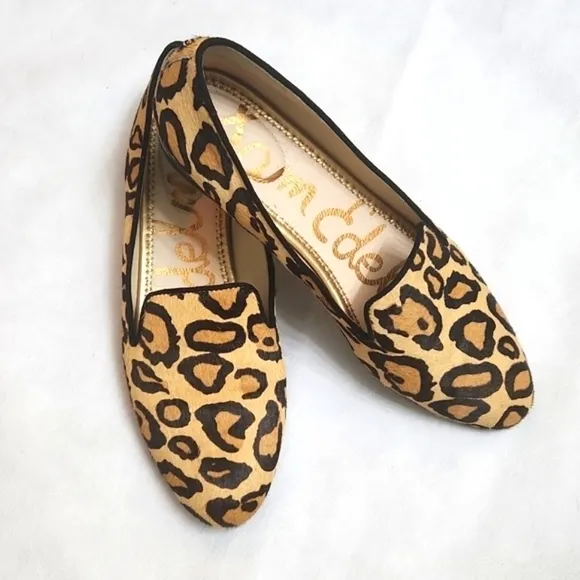 Sam Edelman Jordy Leopard Print Leather Slip-on loafers (womens size 9N)