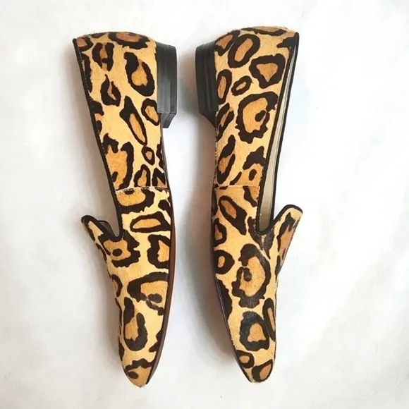 Sam Edelman Jordy Leopard Print Leather Slip-on loafers (womens size 9N)