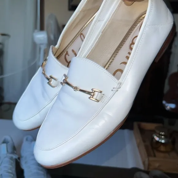 ❤️Sam Edelman Loraine White Leather Loafer- size 8.5 US , 38.5 EUR, pre loved 🥰