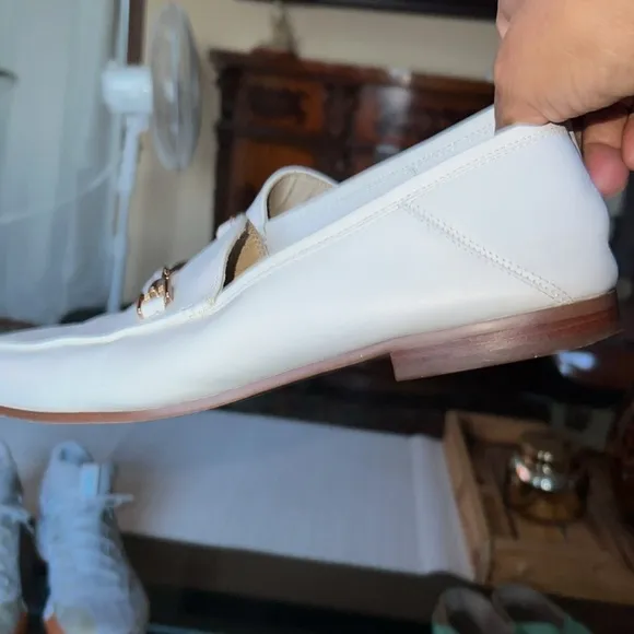 ❤️Sam Edelman Loraine White Leather Loafer- size 8.5 US , 38.5 EUR, pre loved 🥰