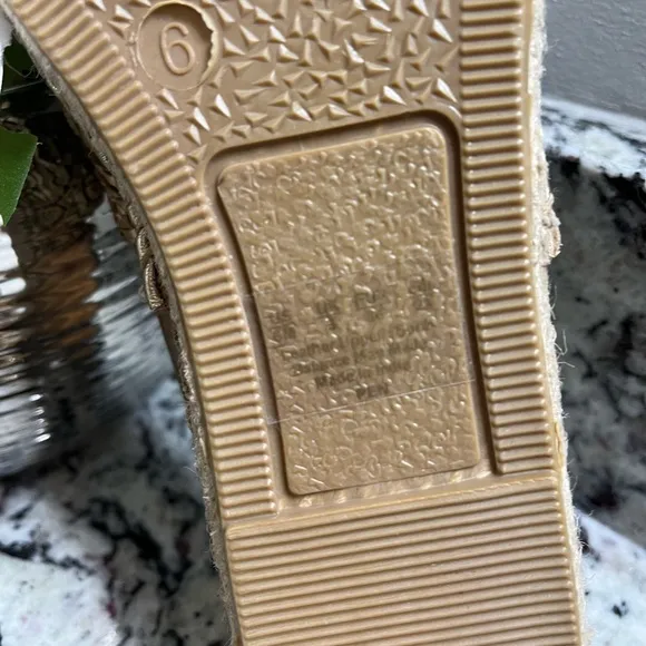 Sam Edelman Pen Gold Leather Espadrilles Slip On  Flat Size 6
