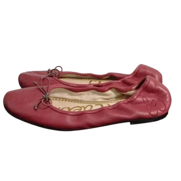 Sam Edelman Red Leather Ballet Flats 7 M