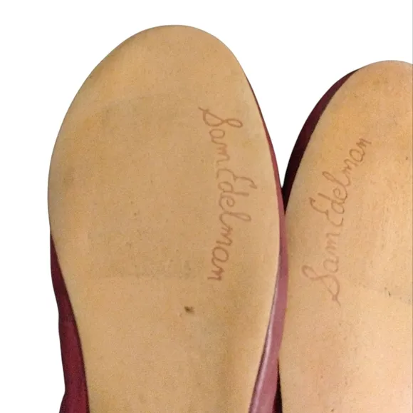 Sam Edelman Red Leather Ballet Flats 7 M