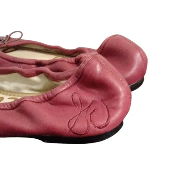 Sam Edelman Red Leather Ballet Flats 7 M