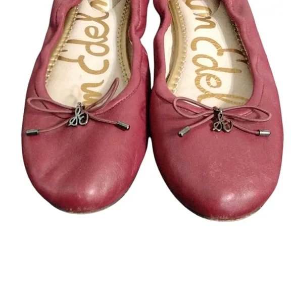 Sam Edelman Red Leather Ballet Flats 7 M