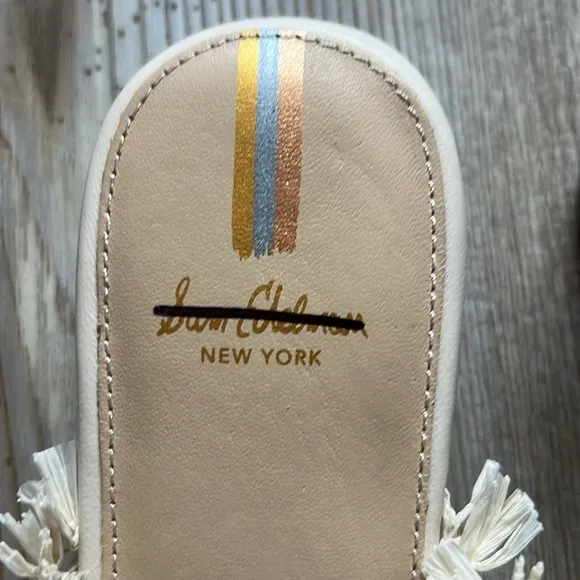 Sam Edelman Reeta Mule Off White Raffia Straw New