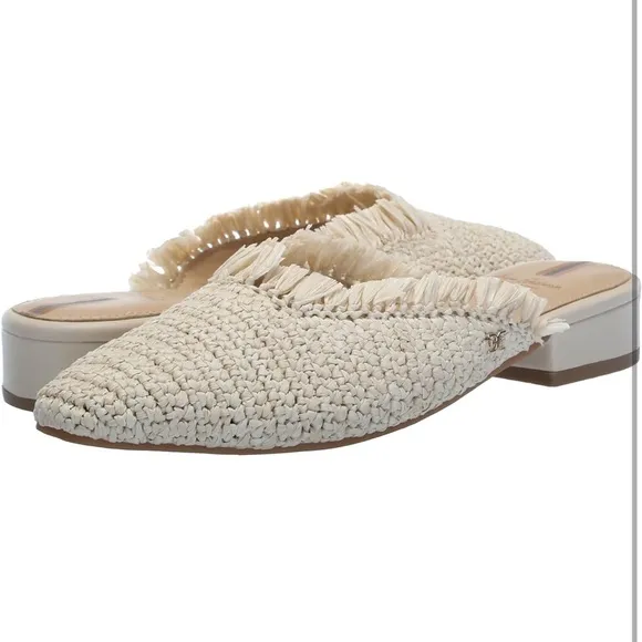 Sam Edelman Reeta Mule Off White Raffia Straw New