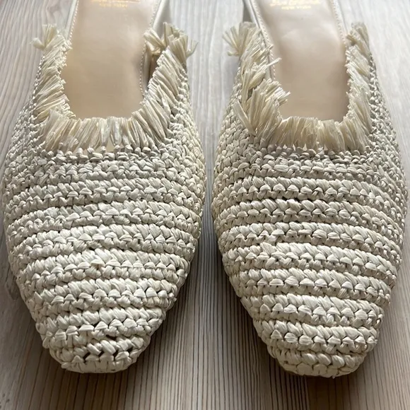 Sam Edelman Reeta Mule Off White Raffia Straw New