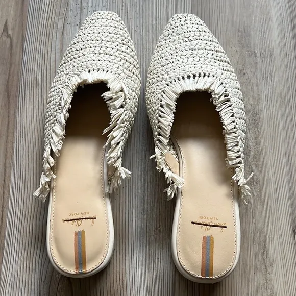 Sam Edelman Reeta Mule Off White Raffia Straw New