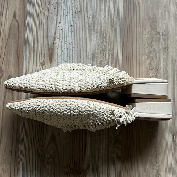 Sam Edelman Reeta Mule Off White Raffia Straw New