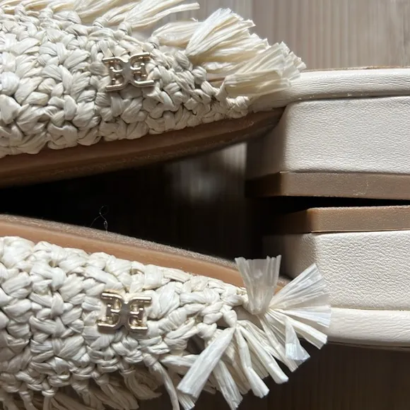 Sam Edelman Reeta Mule Off White Raffia Straw New
