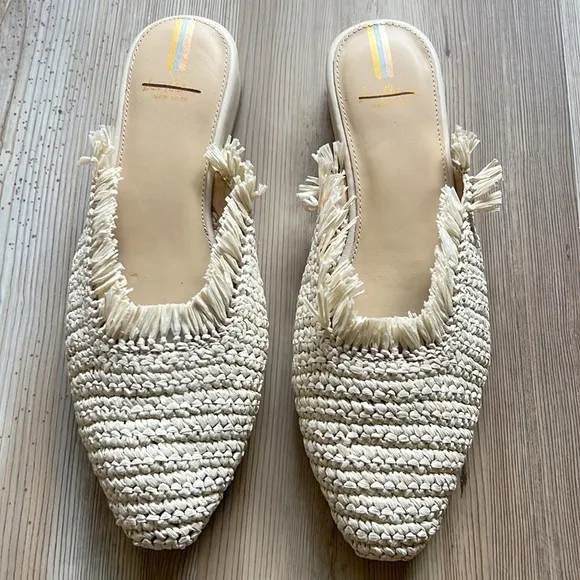 Sam Edelman Reeta Mule Off White Raffia Straw New
