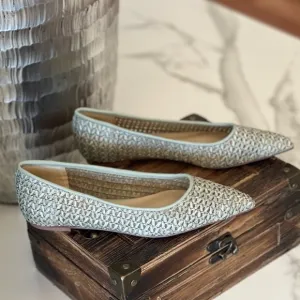 Sam Edelman Wanda Pointed Toe Flats in Light Gray
